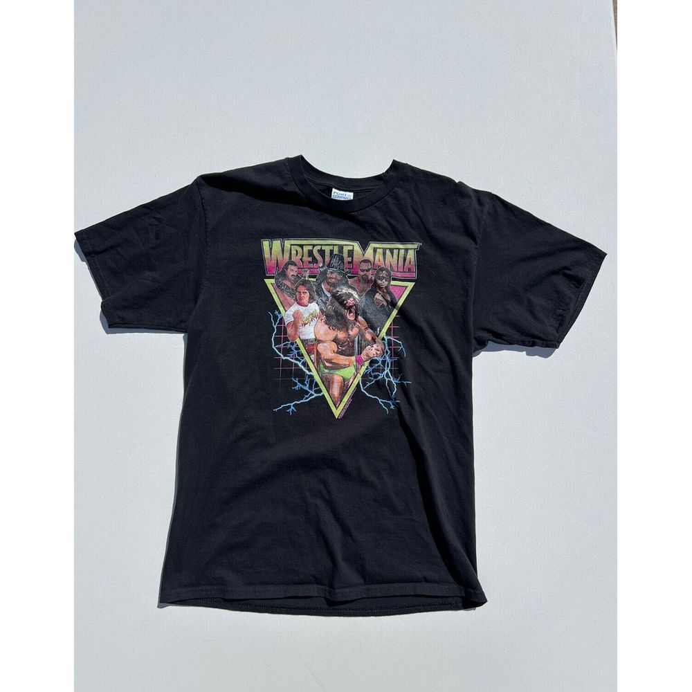 WWE Wrestlemania Graphic Tee Ultimate Warrior Macho Man‎ Roddy Piper Size M